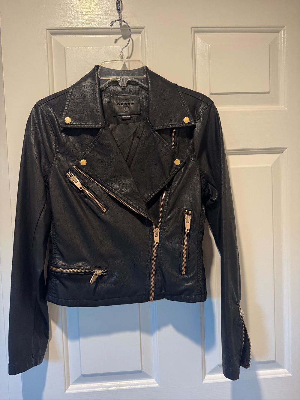 Blank NYC Black Moto Jacket with Gold Hardware